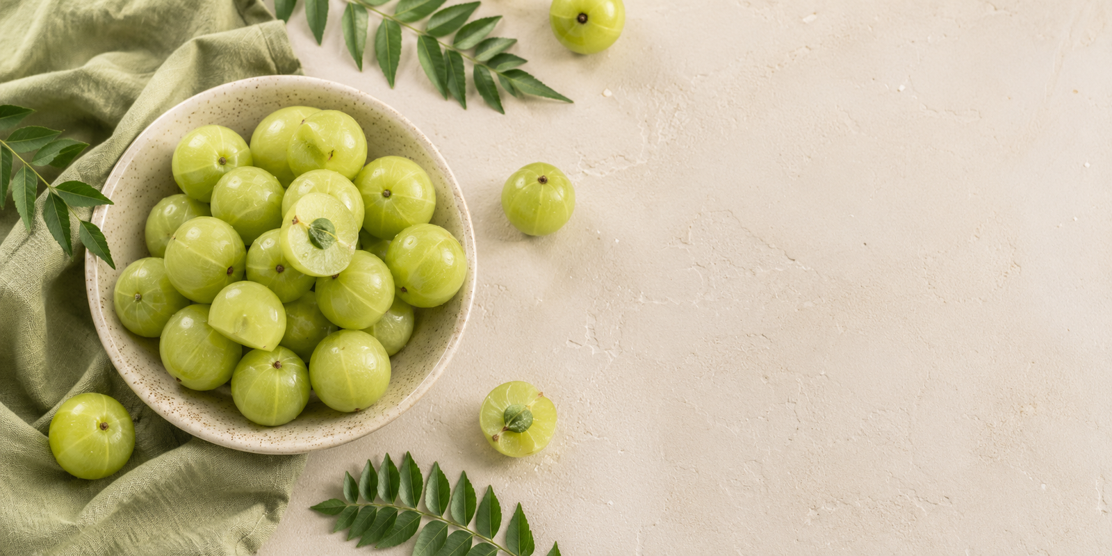 Fresh amla, Indian gooseberry, in a bowl