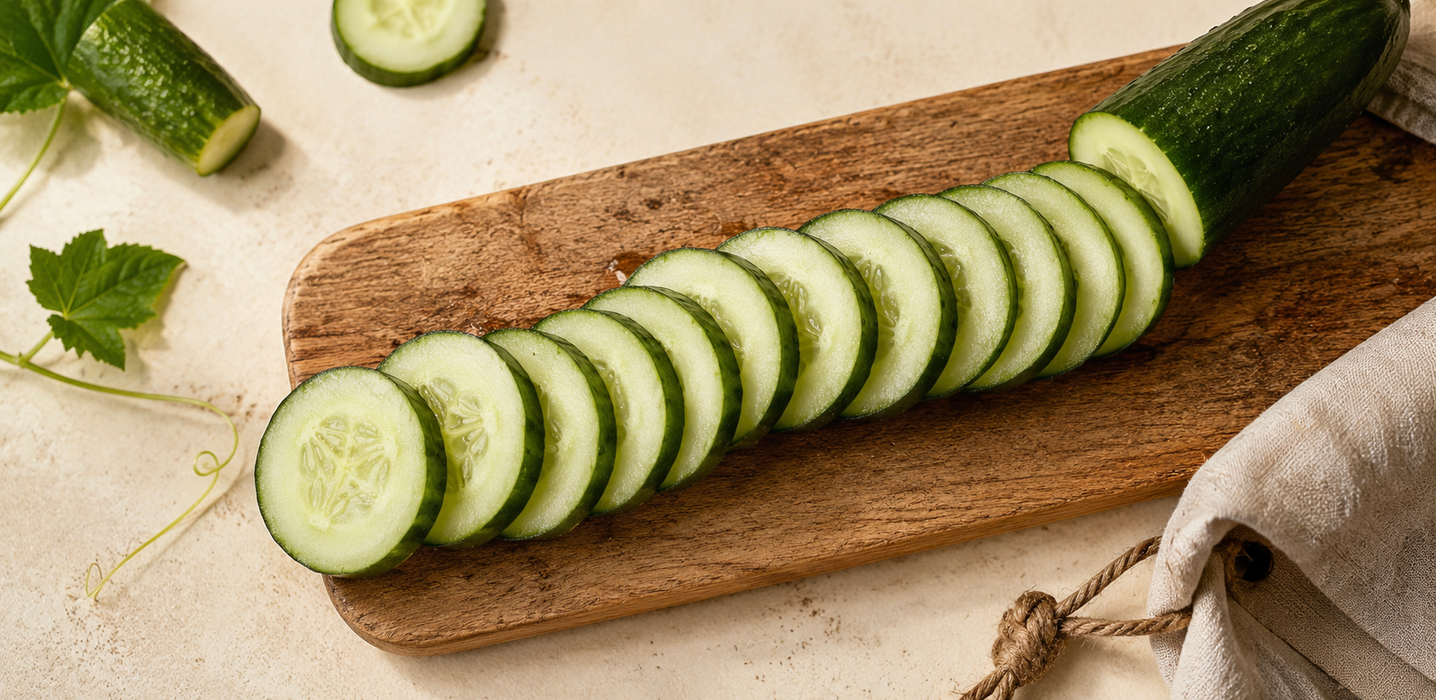 Fresh sliced cucumber