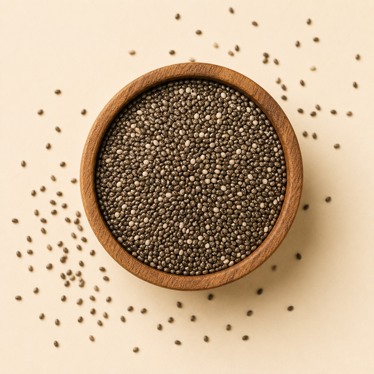 Bowl of chia seeds